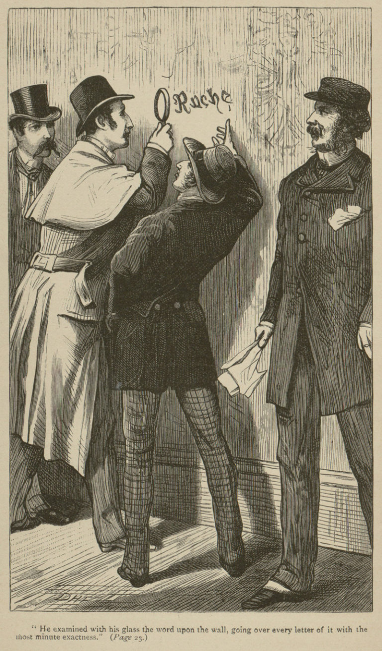 D. H. Friston Illustration from A Study in Scarlet (1887) Source credit: https://www.arthur-conan-doyle.com/index.php?title=File:Illus-stud-1887-friston-01.jpg 